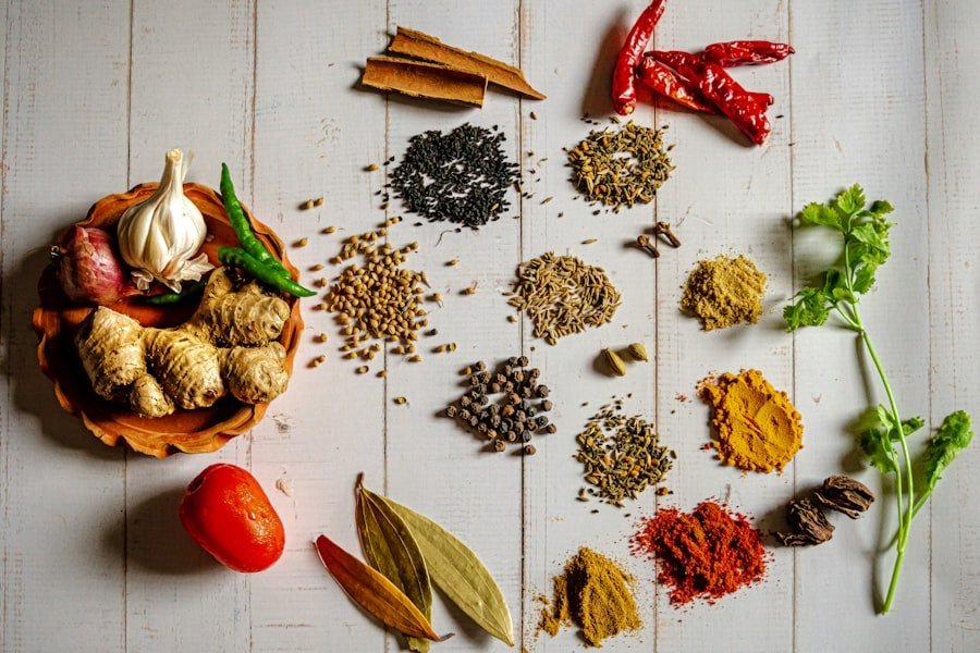 Raw spices laid out for quality inspection